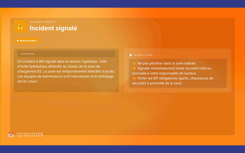 Gabarit Incident signalé