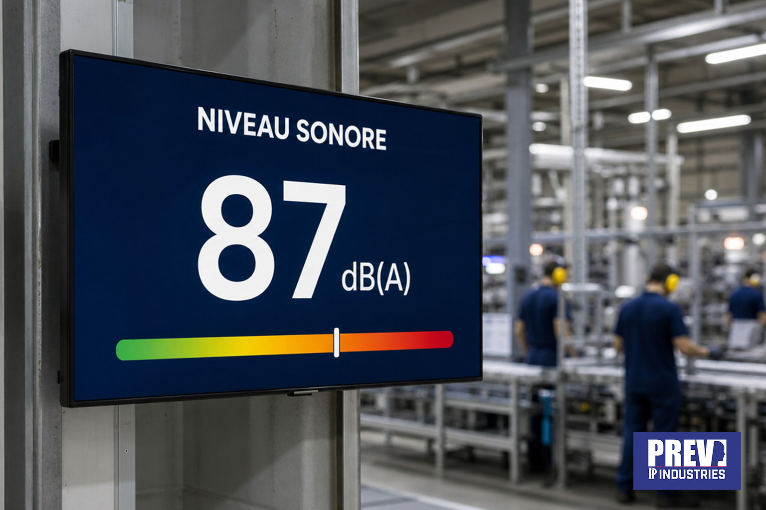 Capteur de bruit connecté et supervision de zone PREV VISION par PREV INDUSTRIES en atelier industriel