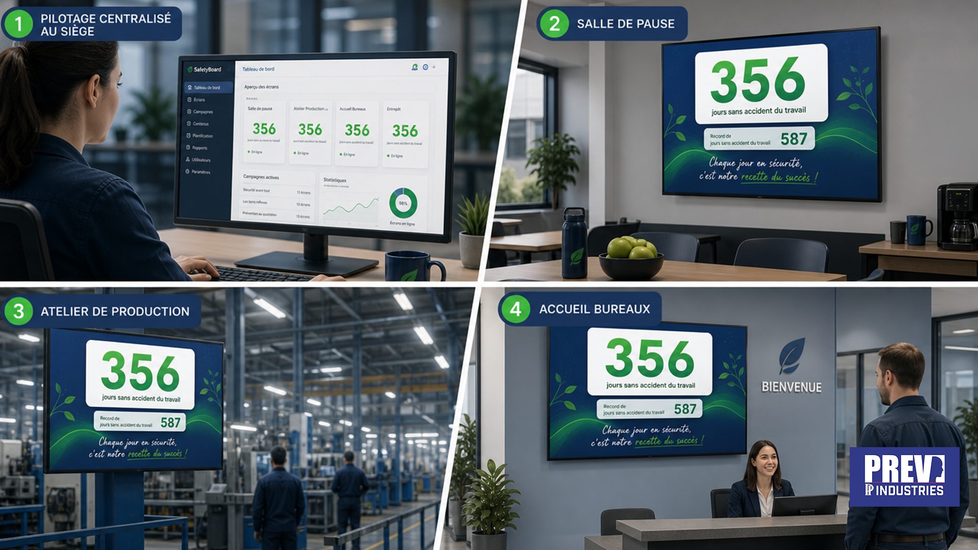 Directeur QSE consultant les référentiels HSE industriels sur écran connecté PREV INDUSTRIES